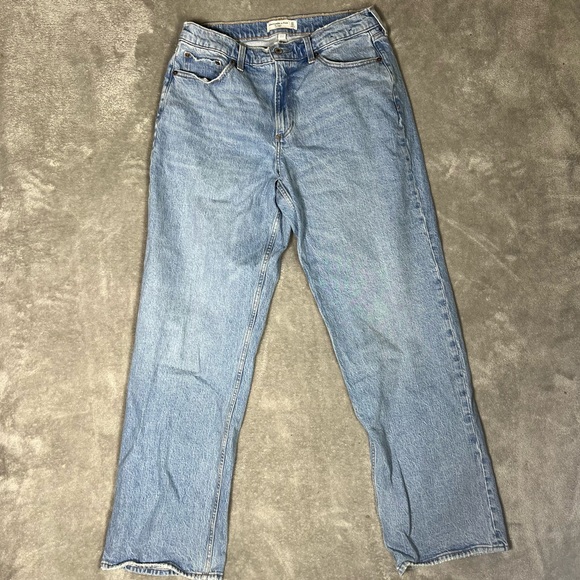 Abercrombie&Fitch Jeans Womens 30L Baggy Low Rise Curve Love Light Wash Denim - Picture 3 of 8